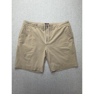 Faherty All Day Shorts Mens 38 Beige Chino 8 Inseam Drawstring Stretch Casual